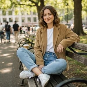 Vintage The Fashion Place Tan Corduroy Blazer